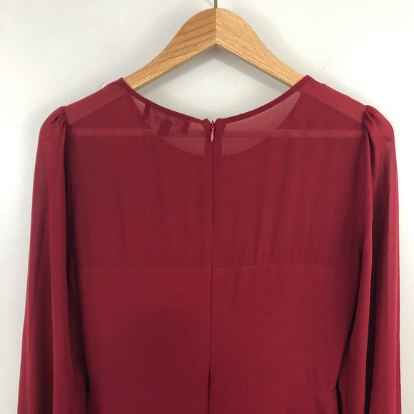 Lulu's NWT Chic Wine Tiered Midi Dress - Picture 5 of 7